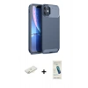 MARSİLYAN™- iPhone 11 Kılıf Eksen Form Prime - Şeffaf Pasifik Cam Ekran Koruyucu + Renkli Kamera Lens Koruma Cam - SI
