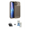 MARSİLYAN™- iPhone 11 Kılıf Eksen Form Prime - Şeffaf Royal Nano Ekran Koruyucu + Kamera Lens Koruma Cam - SF