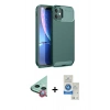 MARSİLYAN™- iPhone 11 Kılıf Eksen Form Prime - Şeffaf Royal Nano Ekran Koruyucu + Raze Metal Kamera Lens - KI