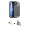 MARSİLYAN™- iPhone 11 Kılıf Eksen Form Prime - Şeffaf Royal Nano Ekran Koruyucu + Pers Alüminyum Kamera Lens - GD