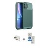 MARSİLYAN™- iPhone 11 Kılıf Eksen Form Prime - Şeffaf Royal Nano Ekran Koruyucu + Pers Alüminyum Kamera Lens - GD