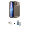 MARSİLYAN™- iPhone 11 Kılıf Eksen Form Prime - Şeffaf Royal Nano Ekran Koruyucu + Pers Alüminyum Kamera Lens - GD