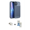MARSİLYAN™- iPhone 11 Kılıf Eksen Form Prime - Şeffaf Royal Nano Ekran Koruyucu + Pers Alüminyum Kamera Lens - GD
