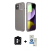 MARSİLYAN™- iPhone 11 Kılıf Eksen Form Prime - Şeffaf Royal Nano Ekran Koruyucu + PVD Metal Kamera Lens - YL
