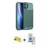 MARSİLYAN™- iPhone 11 Kılıf Eksen Form Prime - Şeffaf Royal Nano Ekran Koruyucu + Rainbow Kamera Lens Koruma Cam - KI
