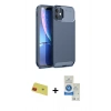 MARSİLYAN™- iPhone 11 Kılıf Eksen Form Prime - Şeffaf Royal Nano Ekran Koruyucu + Rainbow Kamera Lens Koruma Cam - KI