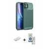 MARSİLYAN™- iPhone 11 Kılıf Eksen Form Prime - Şeffaf Royal Nano Ekran Koruyucu + Renkli Kamera Lens Koruma Cam - SI