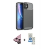 MARSİLYAN™- iPhone 11 Kılıf Eksen Form Prime - Şeffaf Royal Nano Ekran Koruyucu + Raze Metal Kamera Lens - SH