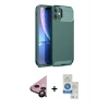 MARSİLYAN™- iPhone 11 Kılıf Eksen Form Prime - Şeffaf Royal Nano Ekran Koruyucu + Raze Metal Kamera Lens - SH