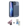 MARSİLYAN™- iPhone 11 Kılıf Eksen Form Prime - Şeffaf Royal Nano Ekran Koruyucu + Raze Metal Kamera Lens - SH