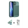 MARSİLYAN™- iPhone 11 Kılıf Eksen Form Prime - Şeffaf Uv Polymer Nano Ekran Koruyucu + Mavi Raze Metal Kamera Lens