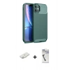 MARSİLYAN™- iPhone 11 Kılıf Eksen Form Prime - Şeffaf Uv Polymer Nano Ekran Koruyucu + Renkli Kamera Lens Koruma Cam - SI