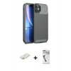 MARSİLYAN™- iPhone 11 Kılıf Eksen Form Prime - Şeffaf Uv Polymer Nano Ekran Koruyucu + Renkli Kamera Lens Koruma Cam - TU