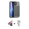 MARSİLYAN™- iPhone 11 Kılıf Eksen Form Prime - Şeffaf Uv Polymer Nano Ekran Koruyucu + Siyah Raze Metal Kamera Lens