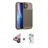 MARSİLYAN™- iPhone 11 Kılıf Eksen Form Prime - Şeffaf Uv Polymer Nano Ekran Koruyucu + Siyah Raze Metal Kamera Lens