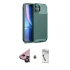 MARSİLYAN™- iPhone 11 Kılıf Eksen Form Prime - Şeffaf Uv Polymer Nano Ekran Koruyucu + Siyah Raze Metal Kamera Lens