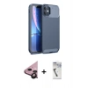 MARSİLYAN™- iPhone 11 Kılıf Eksen Form Prime - Şeffaf Uv Polymer Nano Ekran Koruyucu + Siyah Raze Metal Kamera Lens