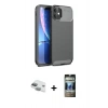 MARSİLYAN™- iPhone 11 Kılıf Eksen Form Prime - Siyah 34D Hayalet Izgaralı Cam + Pers Alüminyum Kamera Lens - YL