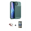MARSİLYAN™- iPhone 11 Kılıf Eksen Form Prime - Siyah 34D Hayalet Izgaralı Cam + Pers Alüminyum Kamera Lens - KI