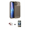 MARSİLYAN™- iPhone 11 Kılıf Eksen Form Prime - Siyah 34D Hayalet Izgaralı Cam + Pers Alüminyum Kamera Lens - KI