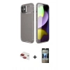 MARSİLYAN™- iPhone 11 Kılıf Eksen Form Prime - Siyah 34D Hayalet Izgaralı Cam + Pers Alüminyum Kamera Lens - KI