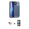 MARSİLYAN™- iPhone 11 Kılıf Eksen Form Prime - Siyah 34D Hayalet Izgaralı Cam + Pers Alüminyum Kamera Lens - KI