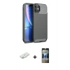 MARSİLYAN™- iPhone 11 Kılıf Eksen Form Prime - Siyah 34D Hayalet Izgaralı Cam + Renkli Kamera Lens Koruma Cam - SI