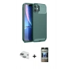 MARSİLYAN™- iPhone 11 Kılıf Eksen Form Prime - Siyah 34D Hayalet Izgaralı Cam + Pers Alüminyum Kamera Lens - YL