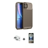 MARSİLYAN™- iPhone 11 Kılıf Eksen Form Prime - Siyah 34D Hayalet Izgaralı Cam + Pers Alüminyum Kamera Lens - YL