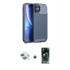 MARSİLYAN™- iPhone 11 Kılıf Eksen Form Prime - Siyah 360 Mat Full Body Arka Koruyucu + Pers Alüminyum Kamera Lens - GI