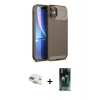 MARSİLYAN™- iPhone 11 Kılıf Eksen Form Prime - Siyah 360 Mat Full Body Arka Koruyucu + Pers Alüminyum Kamera Lens - GD