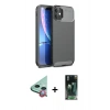 MARSİLYAN™- iPhone 11 Kılıf Eksen Form Prime - Siyah 360 Mat Full Body Arka Koruyucu + Raze Metal Kamera Lens - KI