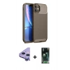 MARSİLYAN™- iPhone 11 Kılıf Eksen Form Prime - Siyah 360 Mat Full Body Arka Koruyucu + Raze Metal Kamera Lens - MR