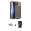 MARSİLYAN™- iPhone 11 Kılıf Eksen Form Prime - Siyah 360 Mat Full Body Arka Koruyucu + Pers Alüminyum Kamera Lens - YL