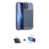MARSİLYAN™- iPhone 11 Kılıf Eksen Form Prime - Siyah 3D Antistatik Cam Ekran Koruyucu + Kamera Lens Koruma Cam - SF