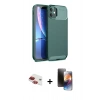 MARSİLYAN™- iPhone 11 Kılıf Eksen Form Prime - Siyah 3D Antistatik Mat Seramik Nano Ekran Koruyucu + Pers Alüminyum Kamera Lens - KI