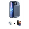 MARSİLYAN™- iPhone 11 Kılıf Eksen Form Prime - Siyah 3D Antistatik Mat Seramik Nano Ekran Koruyucu + Pers Alüminyum Kamera Lens - GI