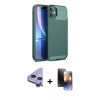 MARSİLYAN™- iPhone 11 Kılıf Eksen Form Prime - Siyah 3D Antistatik Mat Seramik Nano Ekran Koruyucu + Raze Metal Kamera Lens - MR