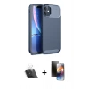 MARSİLYAN™- iPhone 11 Kılıf Eksen Form Prime - Siyah 3D Antistatik Mat Seramik Nano Ekran Koruyucu + Şeffaf Kamera Lens Koruma Cam