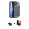 MARSİLYAN™- iPhone 11 Kılıf Eksen Form Prime - Siyah 3D Antistatik Mat Seramik Nano Ekran Koruyucu + Şeffaf Kamera Lens Koruma Cam