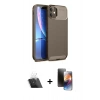 MARSİLYAN™- iPhone 11 Kılıf Eksen Form Prime - Siyah 3D Antistatik Mat Seramik Nano Ekran Koruyucu + Şeffaf Kamera Lens Koruma Cam