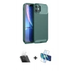 MARSİLYAN™- iPhone 11 Kılıf Eksen Form Prime - Siyah 3D Antistatik Seramik Nano Ekran Koruyucu + Kamera Lens Koruma Cam - SF