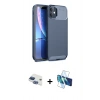 MARSİLYAN™- iPhone 11 Kılıf Eksen Form Prime - Siyah 3D Antistatik Seramik Nano Ekran Koruyucu + Pers Alüminyum Kamera Lens - LT