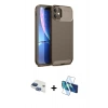 MARSİLYAN™- iPhone 11 Kılıf Eksen Form Prime - Siyah 3D Antistatik Seramik Nano Ekran Koruyucu + Pers Alüminyum Kamera Lens - LT