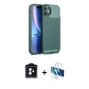 MARSİLYAN™- iPhone 11 Kılıf Eksen Form Prime - Siyah 3D Antistatik Seramik Nano Ekran Koruyucu + PVD Metal Kamera Lens - MI