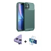 MARSİLYAN™- iPhone 11 Kılıf Eksen Form Prime - Siyah 3D Antistatik Seramik Nano Ekran Koruyucu + Raze Metal Kamera Lens - MR