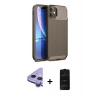 MARSİLYAN™- iPhone 11 Kılıf Eksen Form Prime - Siyah 6D Antistatik Mat Seramik Hayalet Nano Ekran Koruyucu + Raze Metal Kamera Lens - MR
