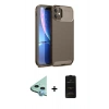MARSİLYAN™- iPhone 11 Kılıf Eksen Form Prime - Siyah 6D Antistatik Mat Seramik Hayalet Nano Ekran Koruyucu + Raze Metal Kamera Lens - MI