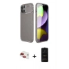 MARSİLYAN™- iPhone 11 Kılıf Eksen Form Prime - Siyah 6D Antistatik Mat Seramik Hayalet Nano Ekran Koruyucu + Pers Alüminyum Kamera Lens - KI
