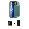 MARSİLYAN™- iPhone 11 Kılıf Eksen Form Prime - Siyah 6D Antistatik Mat Seramik Hayalet Nano Ekran Koruyucu + PVD Metal Kamera Lens - TU